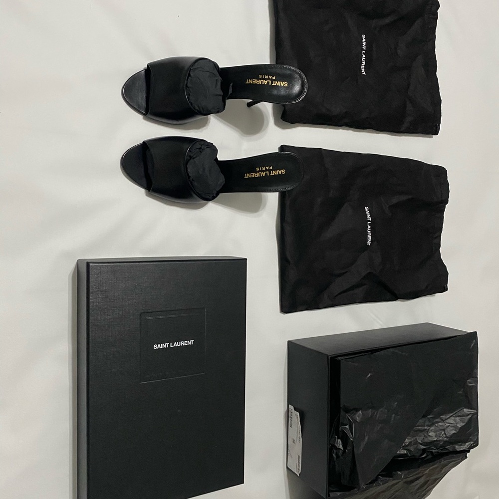 YSL LA 16 Mules in Black Size 39 Originally $695
